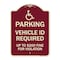 Signmission Parking Vehicle Id Required Up to $200 Fine for Violation Heavy-Gauge Alum, 24" x 18", BU-1824-23350 A-DES-BU-1824-23350 - alternate 1